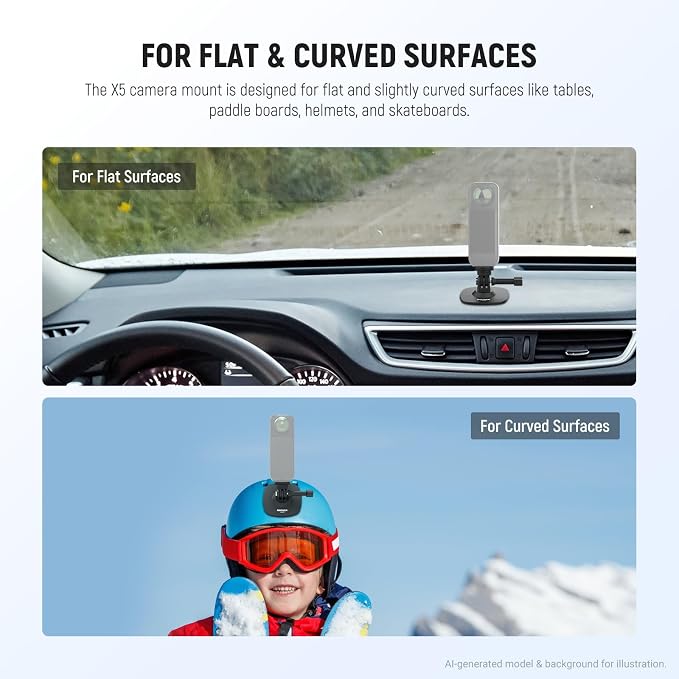 NEEWER Adhesive Mount 2 Pack Compatible with Insta 360 GoPro DJI AKASO Action Camera, 180° Flexible Car Helmet Holder Base Adapter for POV Video Recording Live Streaming, for 1/4" Accessories, CA159 - Image 4