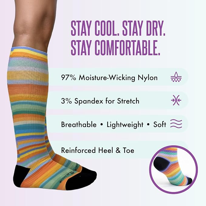 Crazy Compression Socks, Comfortable Support Socks for Recovery, Travel, Hiking, and Long-Hour Comfort w/Fun Designs - Image 5