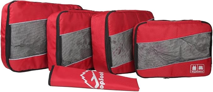 5 Set Packing Cubes for Travel Large Suitcase Luggage Organizer Bags Travel Accessories Vacation 4 Cubes 1 Laundry Pouch Bag - Image 3