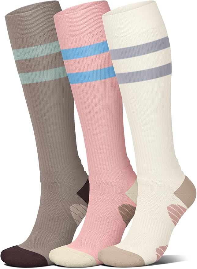 4 Pairs Compression Socks for Women Circulation-Best Support for Nurses,Running,Athletic,Travel by Iseasoo