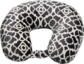 Wolf Essentials Adult Cozy Soft Microfiber Neck Pillow for Travel – Compact, Machine Washable - Perfect for Airplane, Car, or Home Use - Filled and Finished in the USA – Charcoal Trellis by WorldsBest
