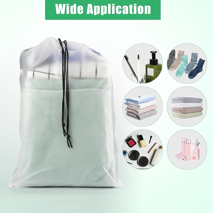 20pcs Transparent Travel Covers Shoe Bags for Packing in Suitcase, Large 15.7x11.8 Inch Clear Shoes Storage Packing Rope Pouch Organizers Drawstring Shoe Dust Bag for Moving House for Men Women - Image 6
