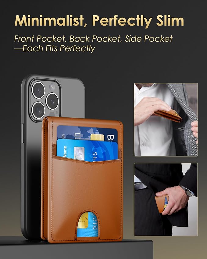 QLD 2026 Wallet for Men - RFID Blocking [Functional & Practical] Bifold Slim Minimalist Credit Card Holder Pop Up Wallet Metal Case with Cash Slot, Front Pocket with ID Window, Gift Boxed - Image 3