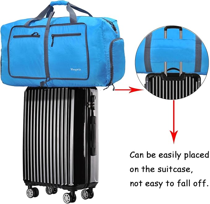 Woogwin Travel Duffel Bag Large Foldable Waterproof Overnight Bag for Beach Swim Bags Pool Sports Gym - Image 3