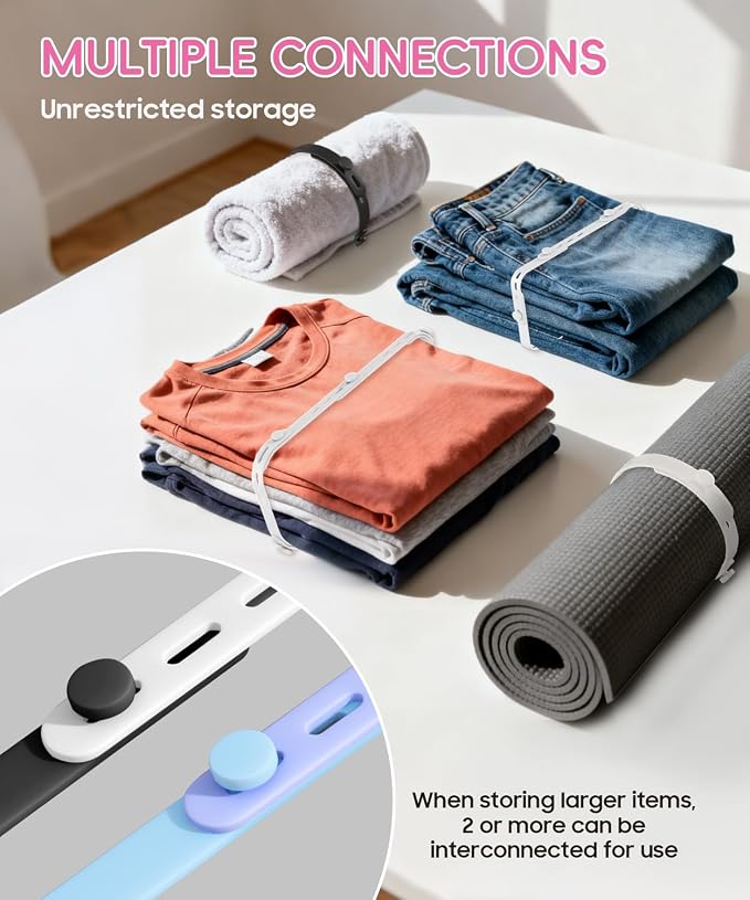 25Pack Silicone Cable Ties,Reusable Cord Organizer for Bundling Electrical Cords,Adjustable Data Cable Organizer Ties,High Elasticity Cable Straps for Home/Office/School/Travel(5 Colors) - Image 6