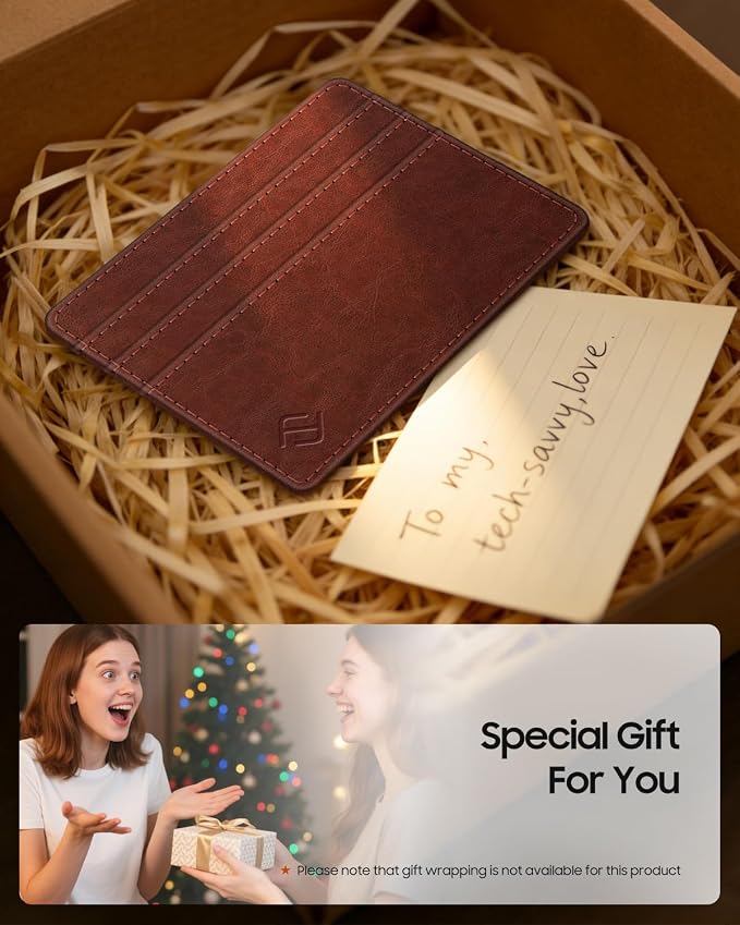 FINTIE Slim Minimalist Front Pocket Wallet RFID Blocking Credit Card Holder | Card Cases with ID Window for Men Women, Vintage Brown - Image 8