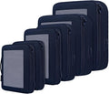 BAGAIL 4 Set/6 Set/8 Set Compression Packing Cubes Travel Accessories Expandable Packing Organizers (Square Mesh, 06-Navy) by BAGAIL