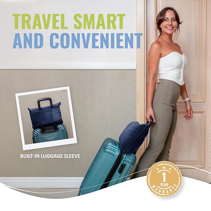 Soft & Warm Travel Blanket for Airplane & Car - Long Flight Essential for Women, Men, Kids - Compact Pillow with Luggage Sleeve & Backpack Clip - Image 4