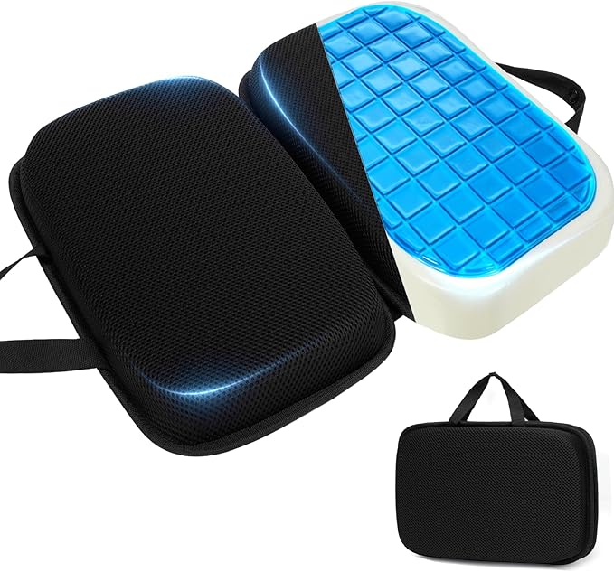 Airplane Seat Cushion | Foldable Cooling Gel Memory Foam with Pressure Relief for Long Flights by SinoSalected
