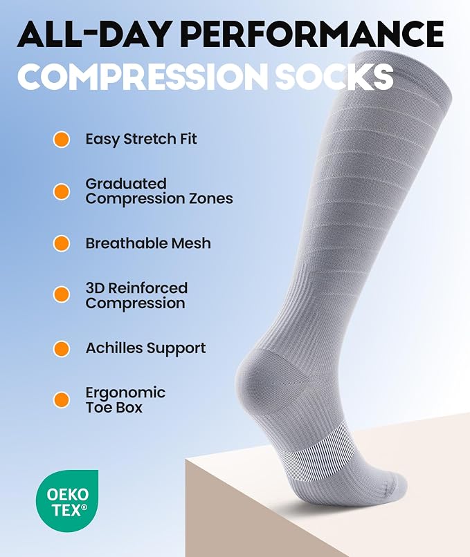 RUIXUE Compression Socks Women Men, All-Day Comfort 20-30mmHg Circulation Support for Nurse Travel Flying Daily Running Sports Use - Image 6