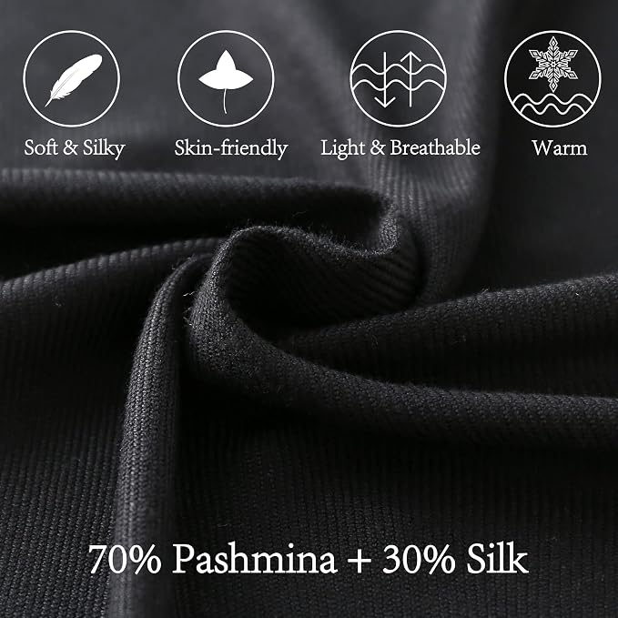Soft Silky Pashmina Shawl Wraps Solid Colors Scarf for Wedding Evening Dresses - Image 2