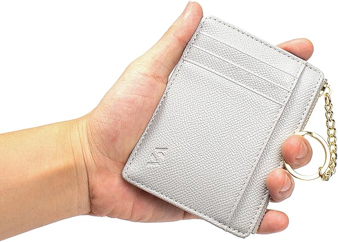 Valentoria Slim RFID Blocking Card Holder Small Pocket Wallet Keychian Zipper Coin Purse Mini Cash & Coin & Cards Case for Women Men | Slim - Image 8