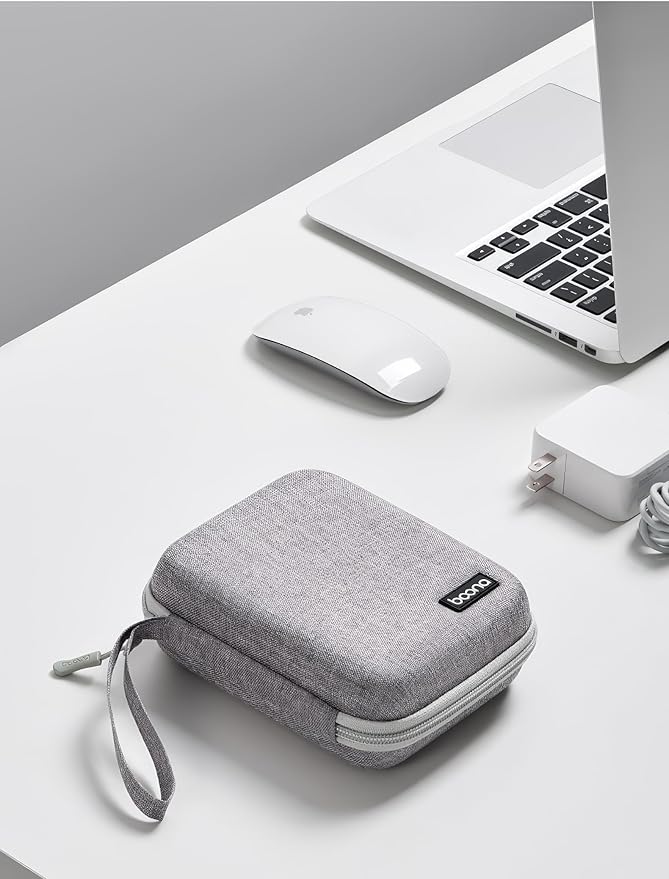 Portable Charger Organizer Case for MacBook, Grey EVA | Portable travel storage pouch, waterproof for laptop accessories, Magic Mouse, power bank and charging cords - Image 4