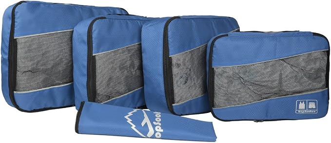 5 Set Packing Cubes for Travel Large Suitcase Luggage Organizer Bags Travel Accessories Vacation 4 Cubes 1 Laundry Pouch Bag - Image 2