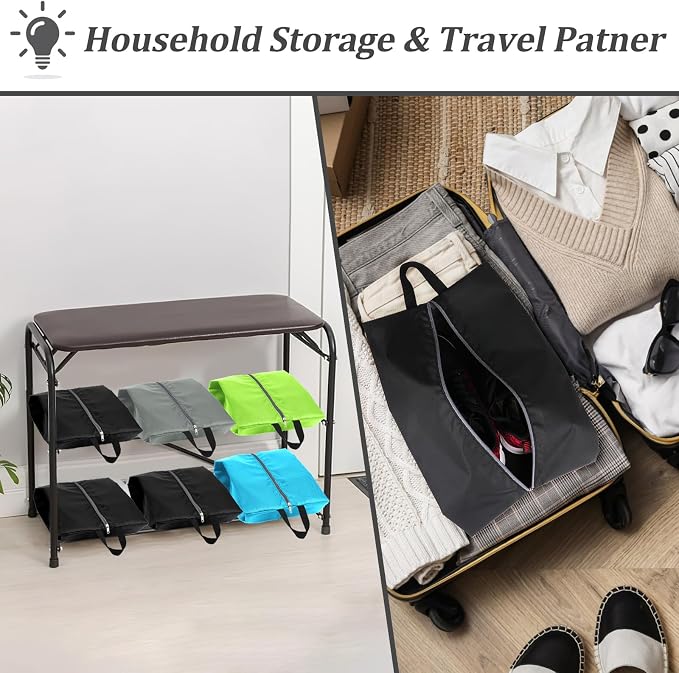 Shoe Bags for Travel, Set of 6 Pack Shoe Travel Bags for Packing Large | Large Waterproof Portable Travel Shoe Bag with Zipper Travel Essentials Women for and Men - Image 8