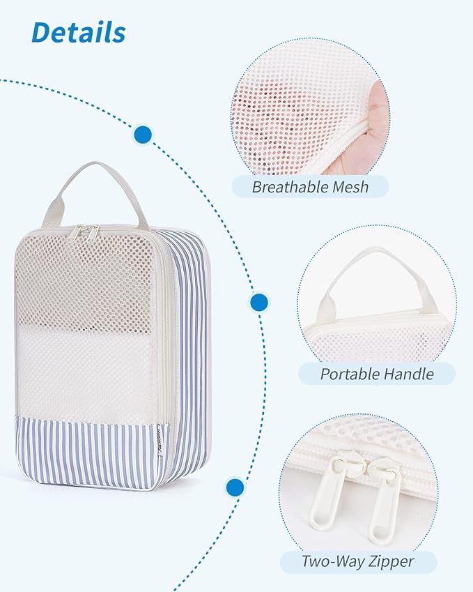 Narwey 6 Set Compression Packing Cubes for Travel Women Men, Travel Cubes for Carry On Suitcase, Durable Compression Luggage Organizer Bags - Image 4