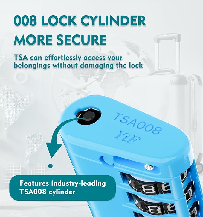 ANVIL TSA Approved Luggage Locks with Search Alert Indicator, 4-Digit Combination Suitcase Lock, Advanced TSA008 Core Heavy Duty Anti-Theft Travel Lock for Double Zippers, Backpacks - Image 2