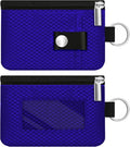 Minimalist RFID Blocking Small Wallet with ID Window,WaterResistant Zip Id Case Wallet with Lanyard Keychain for Cards,Cash,Travel,Women,Men (Sapphire Blue) by CCUMI