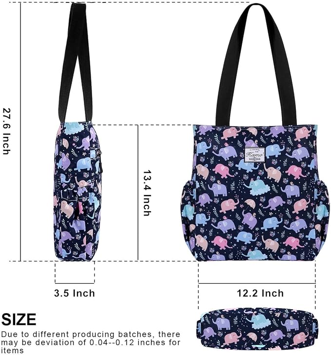 KAMO Floral Tote Bag - Waterproof Lightweight Handbags Travel Shoulder Bag for Hiking Yoga Gym Swimming Travel Beach - Image 3
