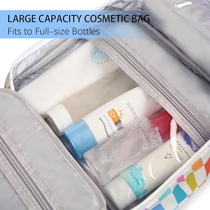 Hanging Travel Toiletry Bag,Large Capacity Cosmetic Travel Toiletry Organizer for Women with 4 Compartments & 1 Sturdy Hook,Perfect for Travel/Daily Use/Christmas - Image 7