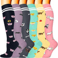 Sooverki Compression Socks for Women & Men 6 Pairs is Best Supportive Knee High Stockings for Circulation, Travel, Nurses by Sooverki