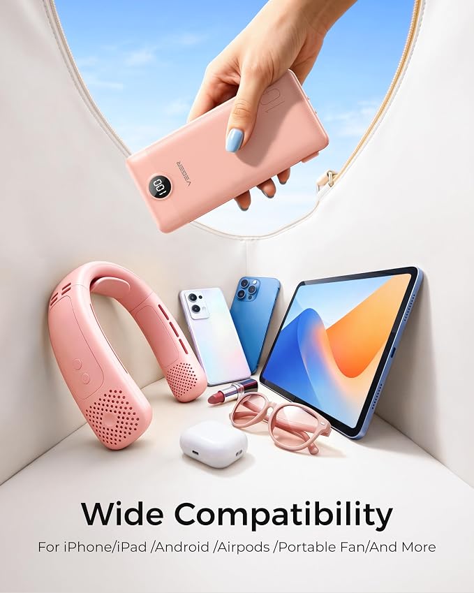 VEGER Portable Charger for iPhone, Power Bank Built in Cables and Wall Plug | 10000mAh,Ultra Slim&Compact,5 Outputs,LED Display,Power Bank for iPhone,Samsung,Travel Essentials for Camping Cruise Business - Image 4