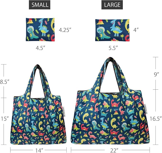 allydrew Large Foldable Tote Nylon Reusable Grocery Bags - Image 3