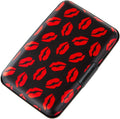 Credit Card Holder, Metal Card Wallet RFID Blocking Mini Slim Aluminum Business Hard Card Case for Women Men (Red Lips) by Kaabao