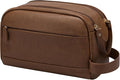 PU Leather Toiletry Bag for Men - Water Resistant Travel Bag for Toiletries, Bathroom Essentials, Accessories - Brown by Celvetch
