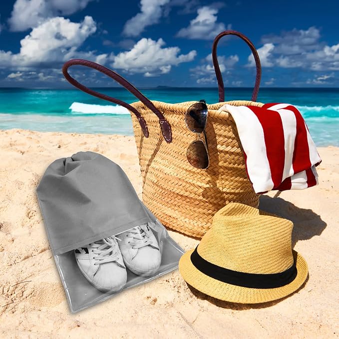 8PCS Travel Shoe Bags with Rope for Men and Women Large Shoes Pouch Organizers - Image 6
