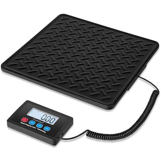 Fuzion Shipping Scale, 440LB x 10g High Accuracy Digital Postal Scale | Durable Alloy Steel Platform, Heavy Duty Scale for Packages, Luggage, Large Floor Scale Battery and AC Adapter Included by Fuzion%C2%AE