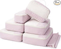 Narwey 7 Set Striped Packing Cubes for Travel Carry on Suitcase, Durable Packing Organizers Bag for Kids Women Men, Duffle Bags Backpack Travel Essentials Accessories (Dusty Pink Stripe) by Narwey