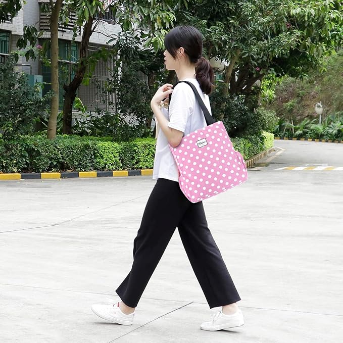 KAMO Floral Tote Bag - Waterproof Lightweight Handbags Travel Shoulder Bag for Hiking Yoga Gym Swimming Travel Beach - Image 2