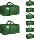 8 Pack-Extra Large Heavy Duty Moving Bags - Waterproof Storage Totes with Handles & Zippers, Foldable for College Dorm, Storage (olive green) by Unknown