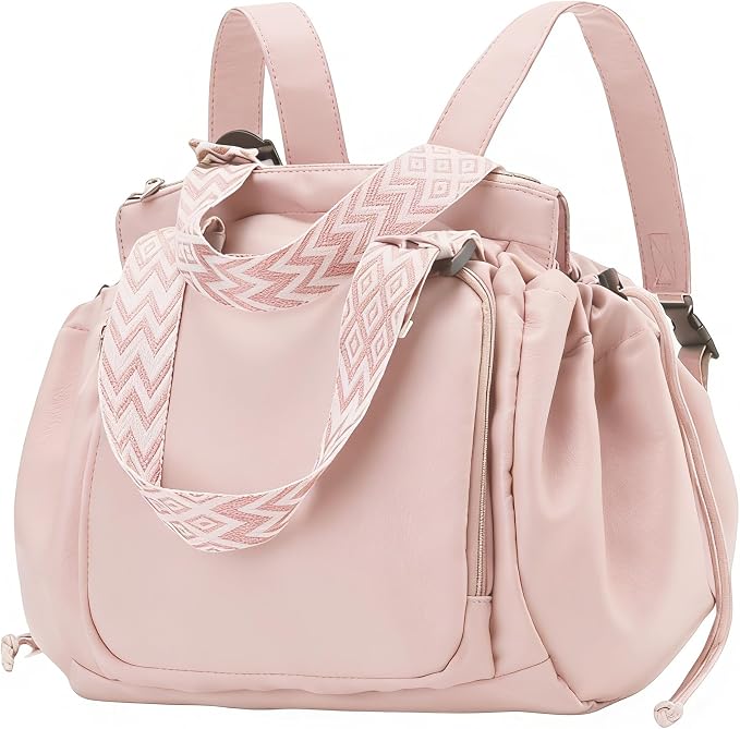Tote Bag Large Capacity Lightweight Backpack with 15 Pockets Nylon Shoulder Bag for Car Travel Mother Bag by Fashowlife