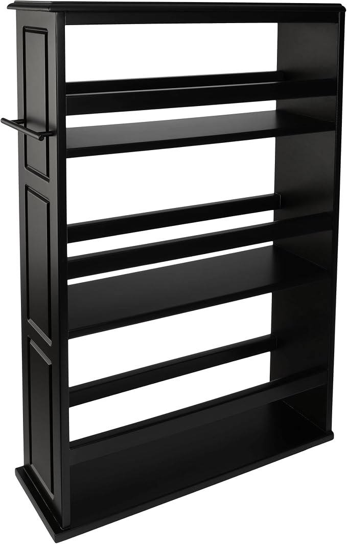 Lavish Home 3 Tier Slim Utility Rolling Storage Cart, Black, 25”W x 5.7”D | Narrow Rolling Cart Storage Organizer with Handle and Wheels for Bathroom, Laundry Room, and Kitchen, Pull-Out Home Organizer - Image 9