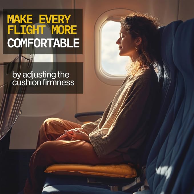 Whispering Winds Inflatable Seat Cushion | Comfortable & Packable Blow-up Foam Pad for Airplane Travel, Stadium Outdoors, Camping, Car & More - Image 3