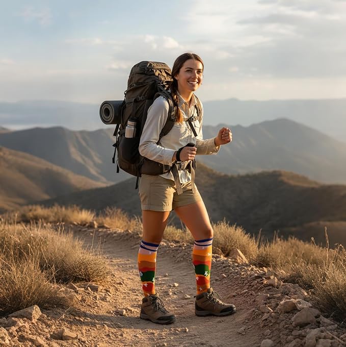 5/6 Pairs Graduated Compression Socks for Women&Men 20-30mmhg Knee High Socks Travel Hiking Running Stocking - Image 4