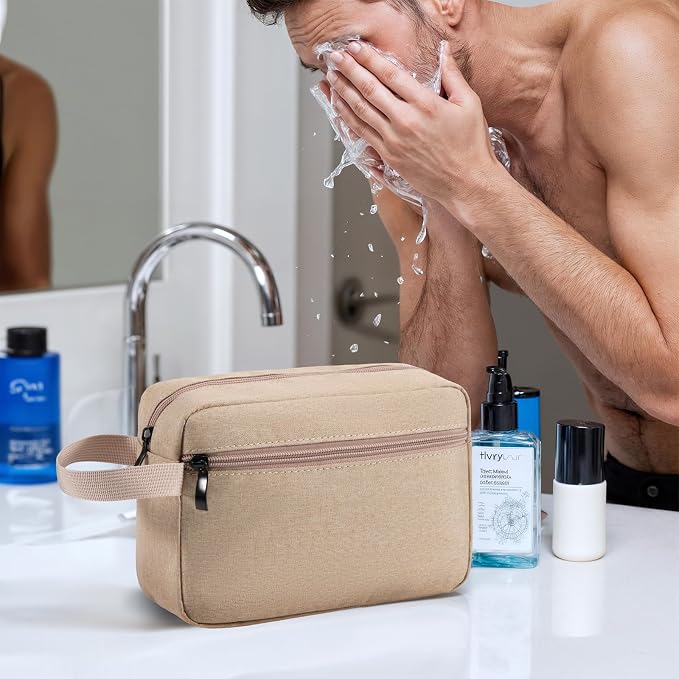 Travel Toiletry Bag for Men & Women, Hanging Cosmetic Organizer | Water-Resistant Fabric, Sturdy Handle, Lightweight Dopp Kit – Bathroom Toiletries, Makeup, Shaving, Grooming & Accessories - Image 5