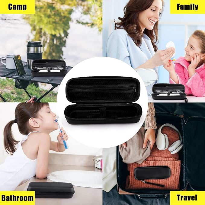 Hooqict Electric Toothbrush Travel Case for Oral-B Pro 1000, 2000, 3000, 3500, 1500 Travel Toothbrush Case Holder with Mesh Pocket Cover Protection, Protective Storage Bag Toothbrush Carrier - Image 3
