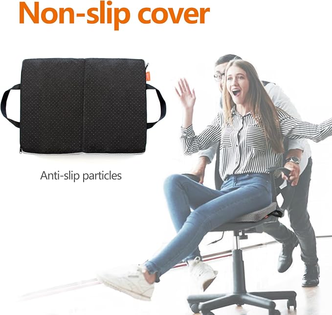 Foldable Portable Seat Cushion, 2-Inch Thick Breathable Mesh Honeycomb Cooling Pad with Washable Cover, Lightweight Travel Cushion for Office Chair, Car, Stadium, Camping, Gray, 15.5"×13" - Image 5