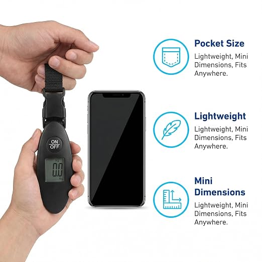 Digital Luggage Scale Mini Portable Suitcase Weight Scale with LCD Display Pocket Size Travel for Airport Home Daily Packing 3-Pack - Image 4