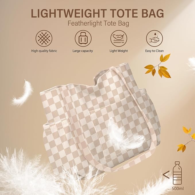 Corduroy Tote Bag for Women,Large Capacity Cute Tote Bags With 6 Pockets,Crossbody Shoulder Handbag for Work Travel Gym - Image 8