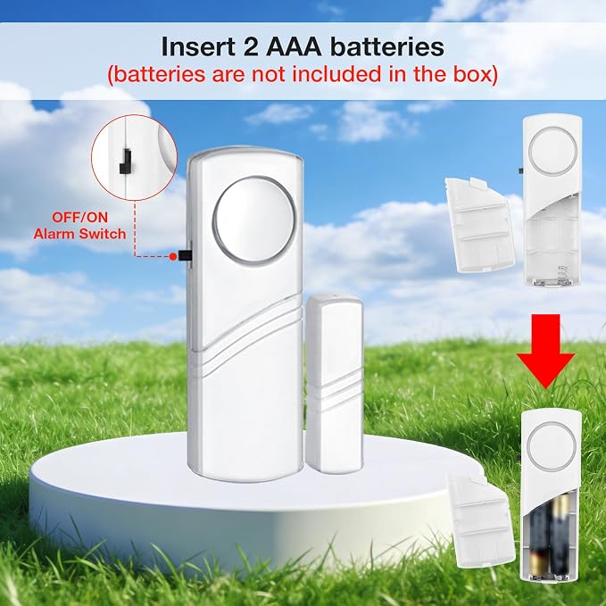 PLOJOP Security Window Door Alarm, Portable 90dB Wireless Sensor for Home & Travel Security, Easy DIY Installation, No Tools Needed (Battery Not Included) - Image 4