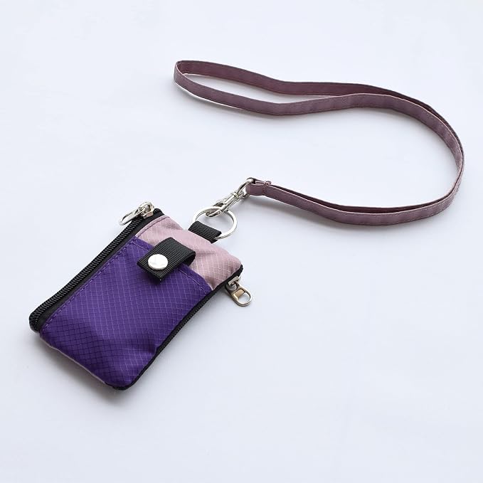 CHENSPRX Minimalist RFID Blocking Small Wallet with ID Window,WaterResistant Zip Id Case Wallet with Lanyard Keychain for Cards,Cash,Travel,Women,Men - Image 7