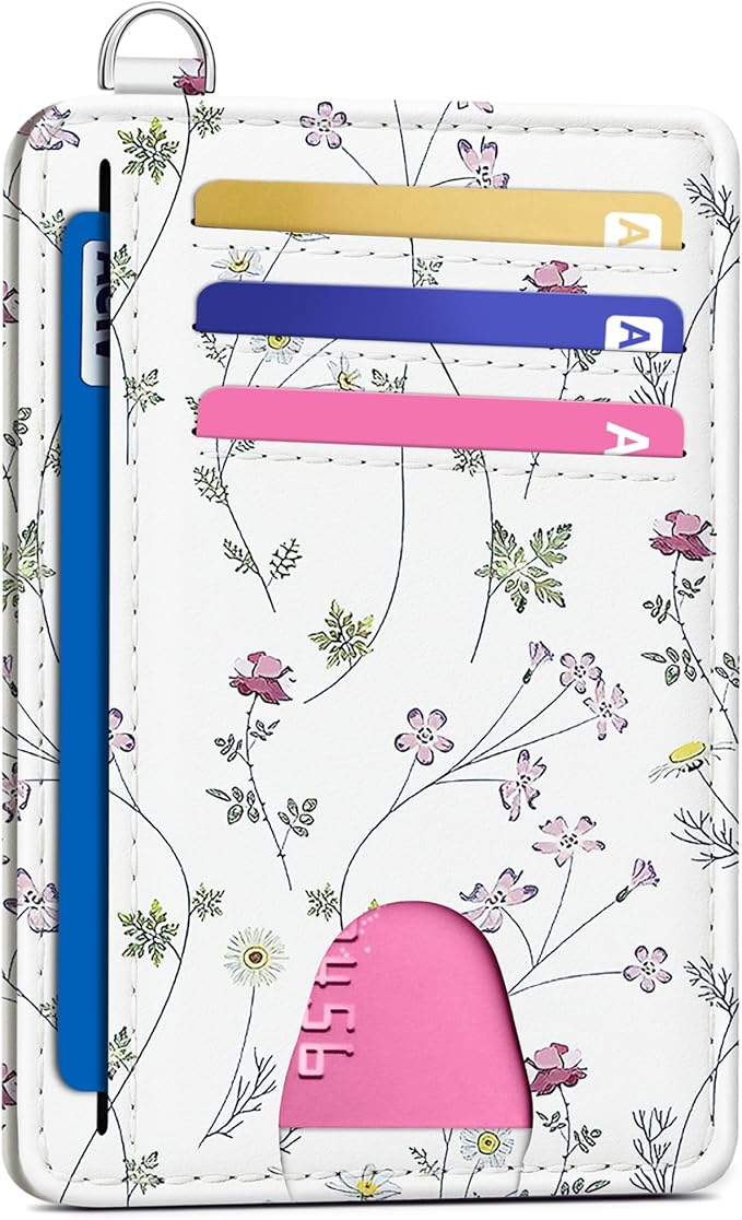 Mayski Slim Wallet, Credit Card Holder for Women, Minimalist Front Pocket RFID Blocking Card Cases, Small Wallet Women Men(Flower) by SLIMELEGANCEPERSONIFIED