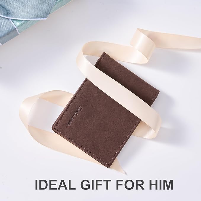 Chelmon Slim Wallet for Men ID Window with RFID Blocking Front Pocket Bifold Minimalist Bussiness Card Holder Gift for Men, Vintage Brown - Image 7