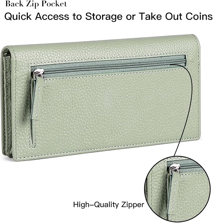 GOIACII Wallets for Women RFID Blocking Ultra Slim Leather Credit Card Holder Clutch - Image 3