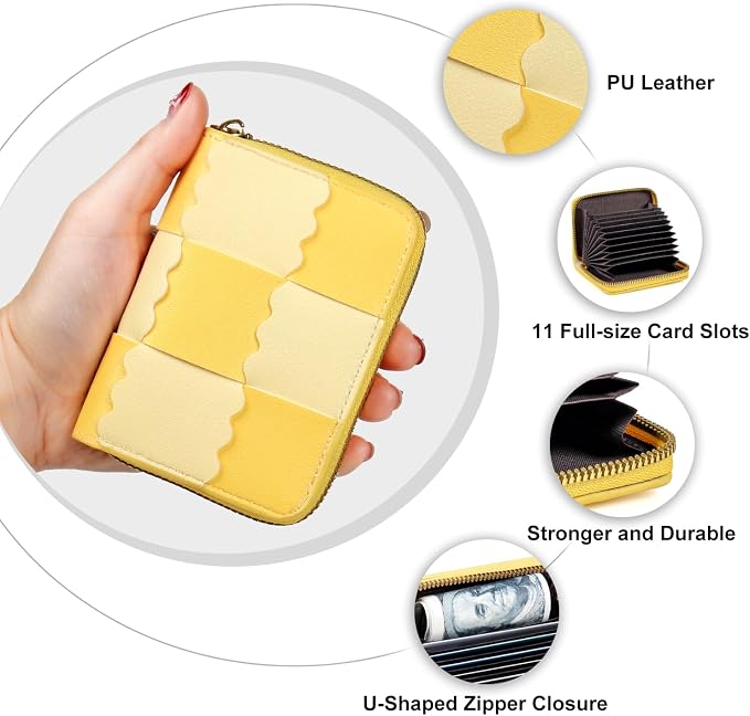 Credit Card Wallet, RFID Card Case Wallet, Zipper Card Cases Holder for Men Women, RFID Blocking, KeyChain Wallet, Compact Size Card Organizer Case for Women - Image 5
