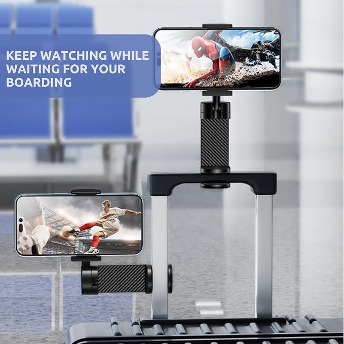 2 PACK Airplane Phone Holder Travel Essentials Accessories – Universal Hands Free Cell Phone Stand Mount for Air Plane Table Seat Desk, Cruise, Car & Flight – Mini Size for Vacation, iPhone, Samsung - Image 4